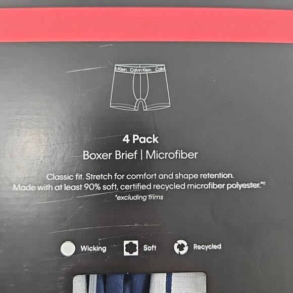 4 Pk Calvin Klein Microfiber Boxer Brief Men's Medium 32-34 Classic Fit NEW NIB - Picture 9 of 16